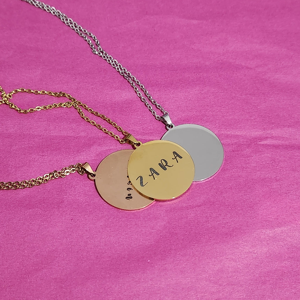 Personaslied Round Pendent Necklace  - Stainless Steel